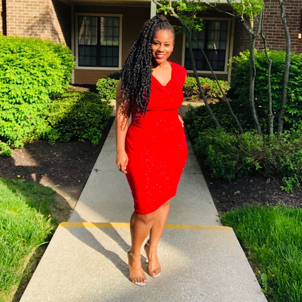 Ronnie Nicole Red sparkle dress